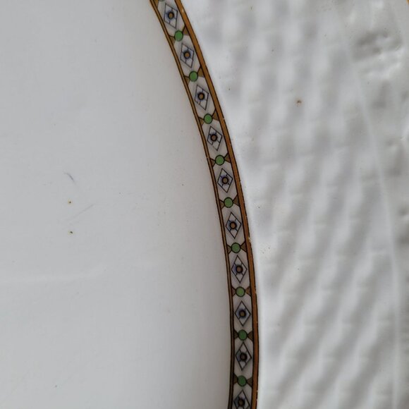 Carlton China Oval Serving Platters Set/2 White W/ Gold Trim & Floral Grindley - Picture 11 of 11